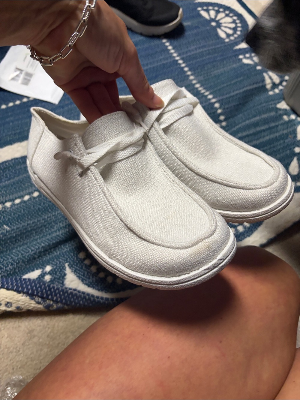 SHEIN White Canvas Lace-Up Sneakers